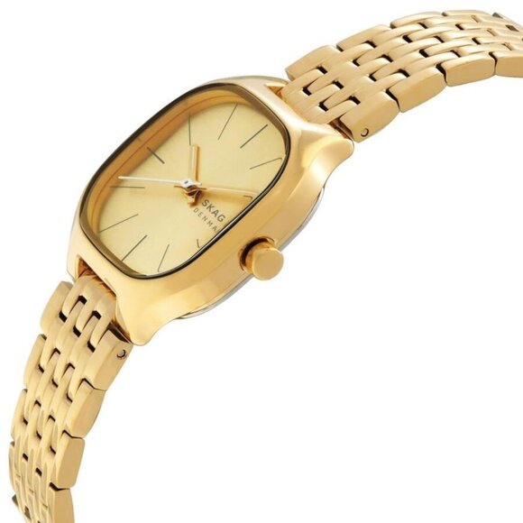 NWT Authentic Skagen Mellem Lille Quartz Gold Dial Women's Watch - Picture 2 of 3
